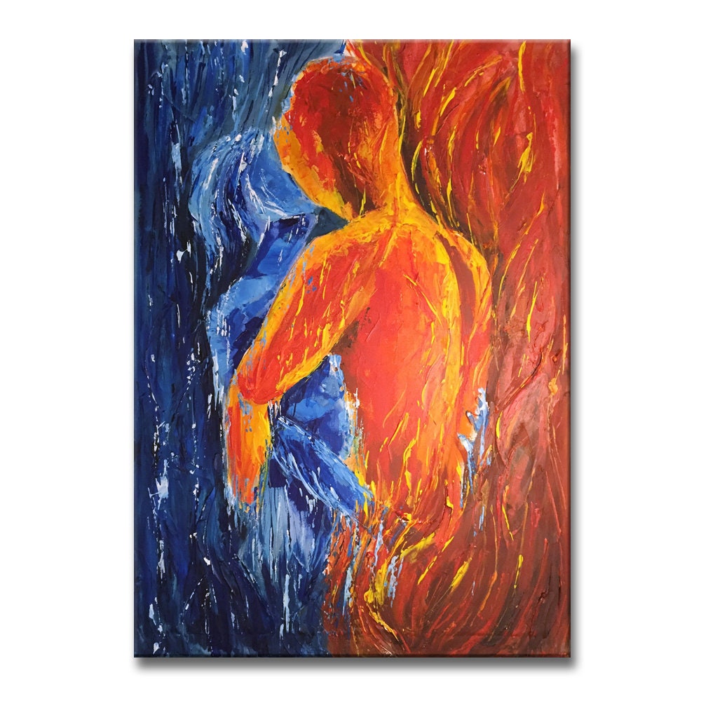 Kiss Acrylic Painting Love Romantic Paintings on Canvas - Etsy