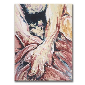 Human Body, figure painting, figurative art original acrylic painting, Lovers Art, Bedroom Art, abstract sensual art, Bedroom Canvas Art