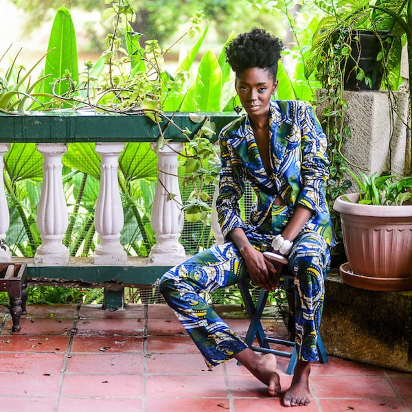 ANGEL PANT A modern take on timeless tailoring in african wax print.
