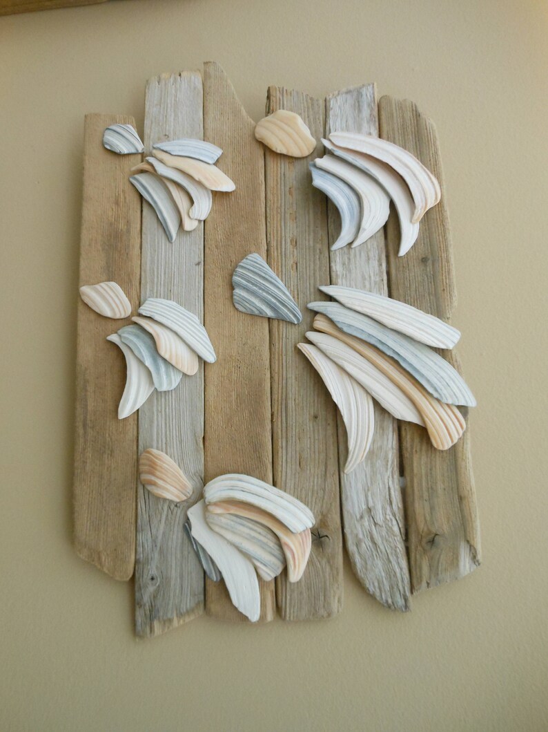 Seashell & Driftwood Wall Artwishing Upon a Shooting Star Etsy