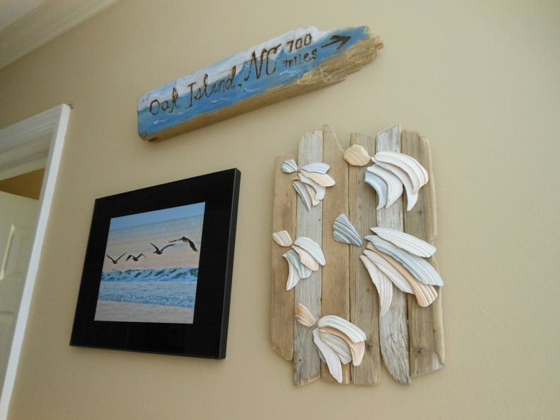 Seashell & Driftwood Wall Artwishing Upon a Shooting Star Etsy
