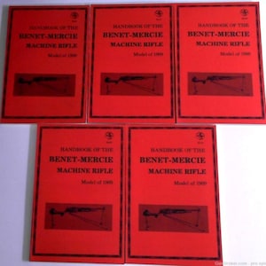 5 NEW Handbooks of the Benet-Mercie Machine Rifle Model of 1909 by U. S. Army Ordnance Dept. Reprint of 1917 Original, Paperbacks, 1973