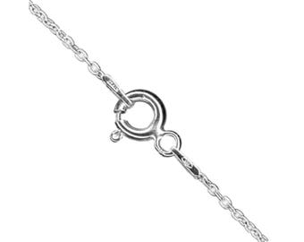 Medium Sterling Silver Trace Chain - Simple 18 Inch Necklace