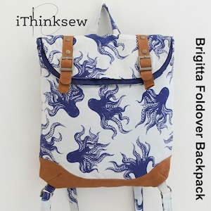 Brigitta Foldover Rucksack Schnittmuster | DIY Umhängetasche PDF Anleitung | Alltags Rucksack Muster | Vorlage für eine Tasche zum Selbernähen