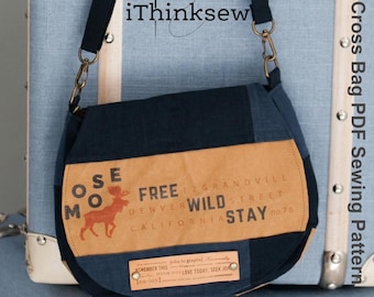 Crossbody Bag Sewing Pattern | Messenger Bag PDF Pattern | Patchwork Flap Purse Tutorial | Casual Cross Body Bag | DIY Rucksack Pattern