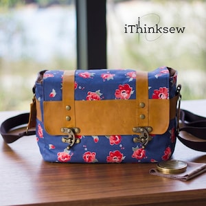 Max Vintage Camera Bag Sewing Pattern PDF | Padded DSLR Crossbody Bag Tutorial | DIY Camera Insert & Strap | Free Camera Strap pattern
