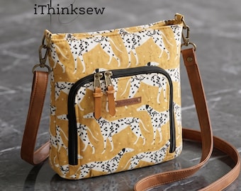 Kade Zip Down Card Pocket Crossbody Bag Sewing Pattern | PDF Purse Tutorial | DIY Everyday Messenger Bag Template | Bag Maker Project