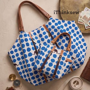 Avis Tote Bag Sewing Pattern | 2 Sizes Beach Bag & Everyday Purse PDF | Double Zipper Handbag DIY | Travel Tote Template | Bag Maker Project