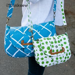 Kellie Crossbody Bag Sewing Pattern PDF | Zipper Divider Purse Tutorial | 2 Sizes Messenger Handbag | DIY Multi Pocket Bag for Sewists