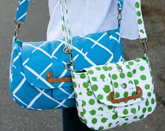 Kellie Crossbody Bag Sewing Pattern PDF | Zipper Divider Purse Tutorial | 2 Sizes Messenger Handbag | DIY Multi Pocket Bag for Sewists