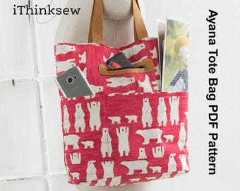 Tote Bag Sewing Pattern PDF | DIY Everyday Large Bag Tutorial | Beginner to Intermediate Craft | Ayana Market Tote Printable