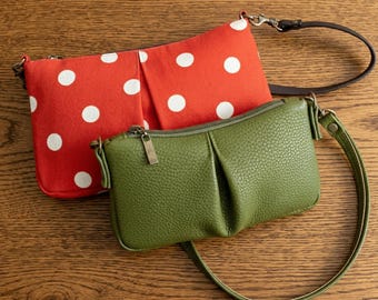 Mini Baguette Bag PDF Sewing Pattern | 2 Sizes Small Pleated Purse Tutorial | DIY Wristlet Clutch | Handbag Pattern | Beginner Bag Maker