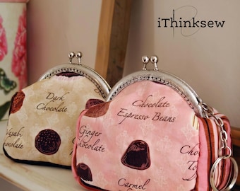 Patrón de costura en PDF para monedero Tammy / Tutorial para estuche con marco metálico / Cartera con cierre de beso / Proyecto para principiantes para aprovechar retazos de tela / Minibolso DIY pequeño