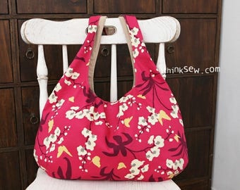 Jasmine Bag PDF Sewing Pattern, hobo bag, easy sewing pattern