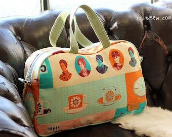 Katie PDF Sewing Pattern | Boston Bag | Retro Handbag Sewing Tutorial | DIY Purse Pattern | Vintage Style Travel Tote | Katie Bag DIY Craft
