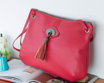 Rosalie Easy Crossbody Bag Sewing Pattern PDF | Slouchy Leather Purse Tutorial | Beginner DIY Hobo Bag | Tassel Shoulder Bag Pattern