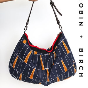 Patron de couture de sac hobo Clara PDF | Tutoriel grand fourre-tout à fermeture éclair avec vidéo | Sac à main facile à faire soi-même | Patron de sac à main pour couturières