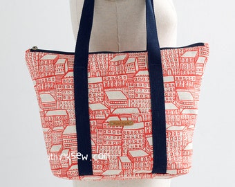 Odeya Tote Bag PDF Sewing Pattern, easy sewing pattern