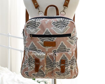 Molde de costura em PDF para mochila escolar Trish para laptop