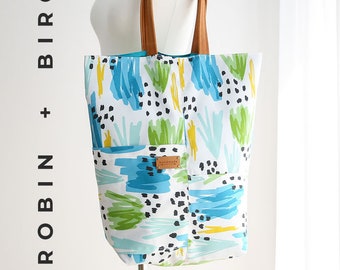 Mya Tote Bag PDF Sewing Pattern with Video Tutorial, market bag