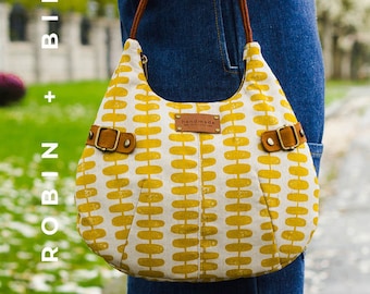 Jena Shoulder Bag Sewing Pattern PDF | Hobo Purse Video Tutorial | DIY Slouchy Bag Template | Handbag Making Guide for Crafters