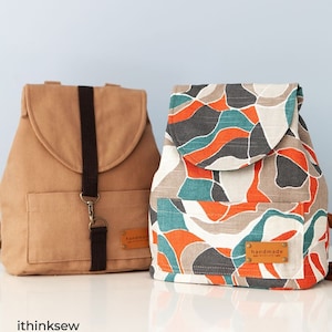 Zain Bucket Backpack PDF Sewing Pattern, small backpack