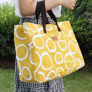 Kitsilano Picnic Bag PDF Sewing Pattern with Video Instruction, tote bag, travel bag pattern