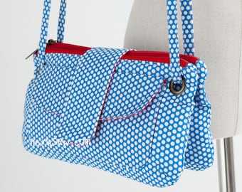 Kayla Double Bag PDF Sewing Pattern | Crossbody Bag | Double Zip Purse Tutorial | DIY Small Handbag Template | Everyday Fabric Pouch