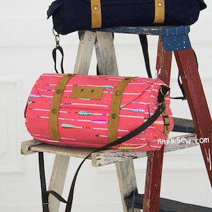 Corey Barrel Rucksack Schnittmuster PDF | Canvas Musette Bag Anleitung | Unisex Zylinder Daypack DIY | Crossbody Duffle Geldbörse