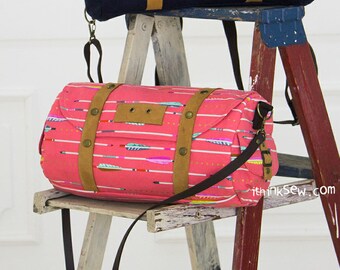 Corey Barrel Backpack Sewing Pattern PDF | Canvas Musette Bag Tutorial | Unisex Cylinder Daypack DIY | Crossbody Duffle Purse
