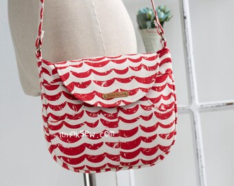 Hilda crossbodytas naaipatroon pdf | Zelfstudie schoudertasje | Sjabloon alledaagse handtas | Stoffenproject voor naaisters