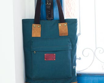 Gwyneth Laptop Bag Sewing Pattern PDF | Canvas Work Tote Tutorial | DIY Computer Bag | Canvas & Leather Briefcase Craft for Sewists
