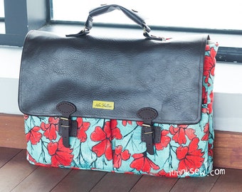 Samuel Laptop Bag PDF Sewing Pattern, messenger bag, briefcase pattern