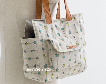 Lola Tote Bag PDF Sewing Pattern - 2 sizes, easy bag pattern