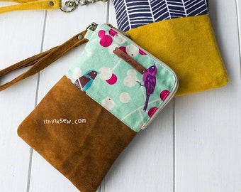 Jamie Phone & Wallet Pouch PDF Sewing Pattern with FREE Phone Charger Holder Pattern