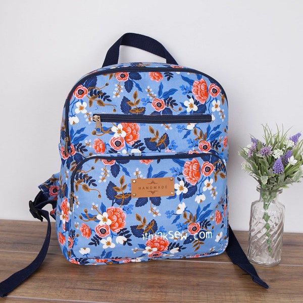 Elina Backpacks (2 Sizes) PDF Sewing Pattern, school backpack pattern