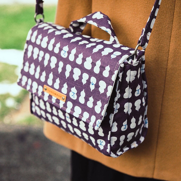 Zippered divider pocket installed Lauren Bag PDF Sewing Pattern