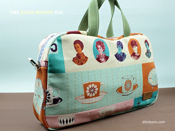 Katie Boston Bag PDF Sewing Pattern| Retro Handbag Sewing Tutorial ...