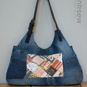 Hobo Bag Schnittmuster | Melissa Quilted Bag PDF Nähanleitung | Upcycled Denim Tasche | Slouchy Schultertasche Tutorial | Aufbereitete Jeans DIY Handwerk