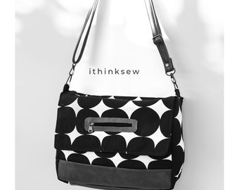 Terri Messenger Bag Sewing Pattern PDF | Crossbody Laptop Bag Tutorial | DIY Flap Purse | Everyday Shoulder Bag | Unisex School Bag Craft