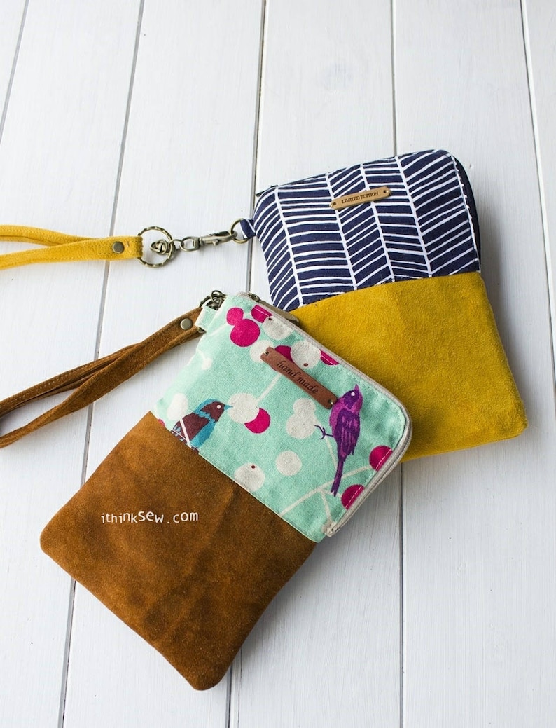 Jamie Phone & Wallet Pouch PDF Sewing Pattern with FREE Phone Charger Holder Pattern 