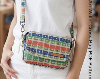 Ari Wallet Crossbody Bag Sewing Pattern | Wallet Purse PDF Tutorial | DIY Travel Mini Bag | Craft Pattern for Sewists