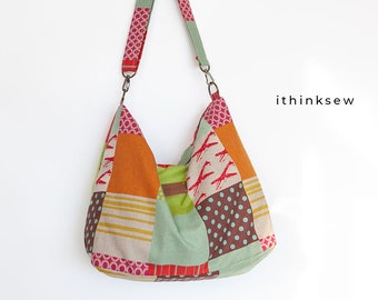 Millan Zippered Shoulder Bag PDF Sewing Pattern, Hobo Bag, easy sewing pattern