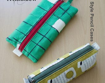 Patrón de costura en PDF para estuche de lápices / Tutorial para estuche con cremallera de 2 estilos / Estuche para bolígrafos DIY para principiantes / Plantilla para caja de lápices de tela / Proyecto de regalo creativo