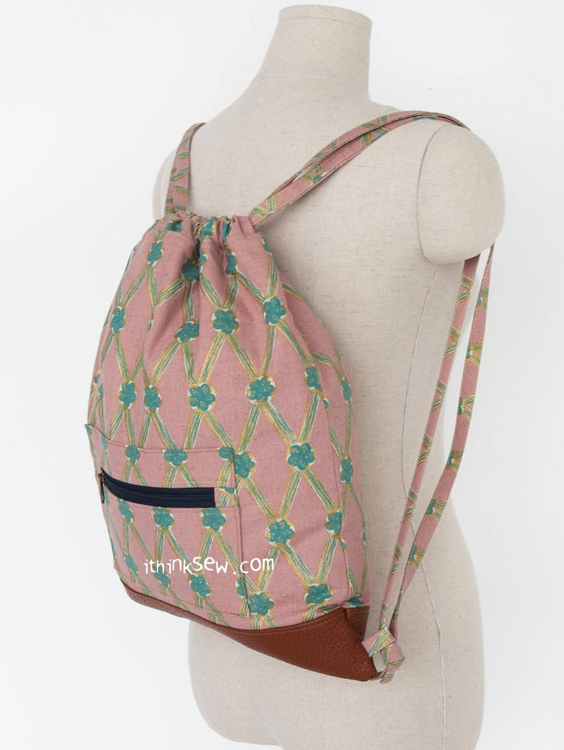 Merida Drawstring Backpack PDF Sewing Pattern, easy backpack pattern image 3