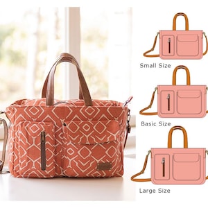 3 tailles de sac Robbie PDF Patron de couture - porte-documents, sac messager
