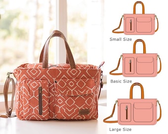 3 Sizes Robbie Bag PDF Sewing Pattern - brief case, Messenger bag