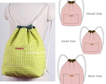 Drawstring Backpack Sewing Pattern | Lionel Cinch Sack PDF Tutorial | 3 Sizes Beginner Bag DIY | Kids & Adult Gym Bag Template | Easy Craft