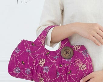 Lindsey Tote Bag PDF Sewing Pattern | Pleated Handbag Tutorial | Easy DIY Purse Pattern | Curved Handle Bag | Craft Project for Sewists