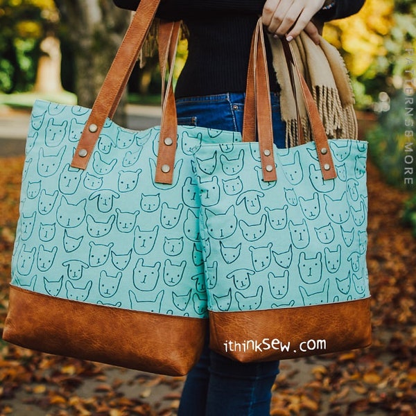 Rosalia Tote Bag (2 sizes) PDF Sewing Pattern, easy sewing pattern